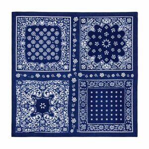 34x34 Navy Blue Paisley Western Wild Rag Scarf